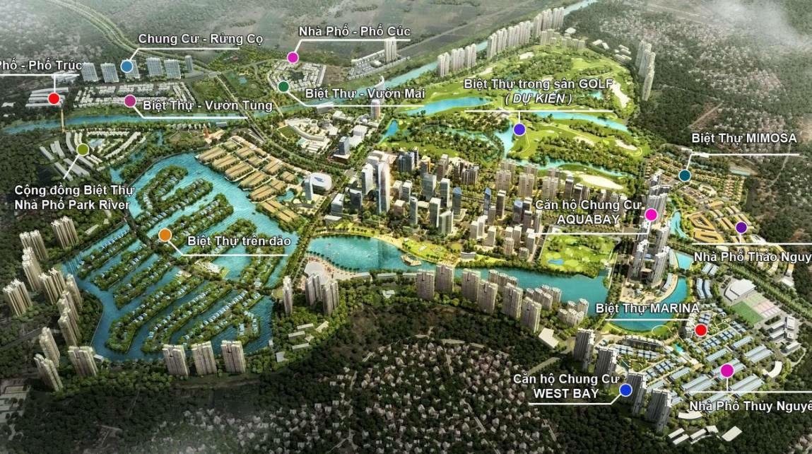 Bản đồ các khu trong Ecopark