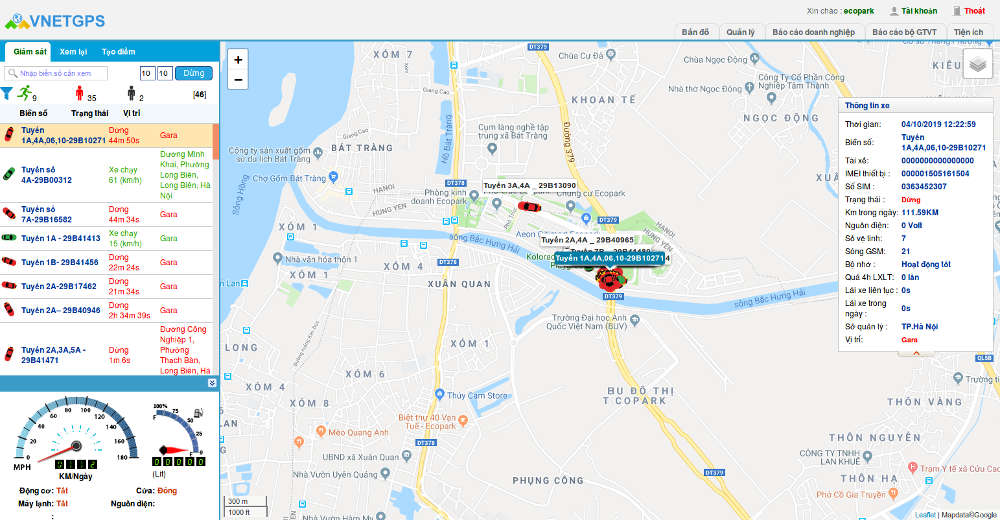 Định vị xe bus Ecopark