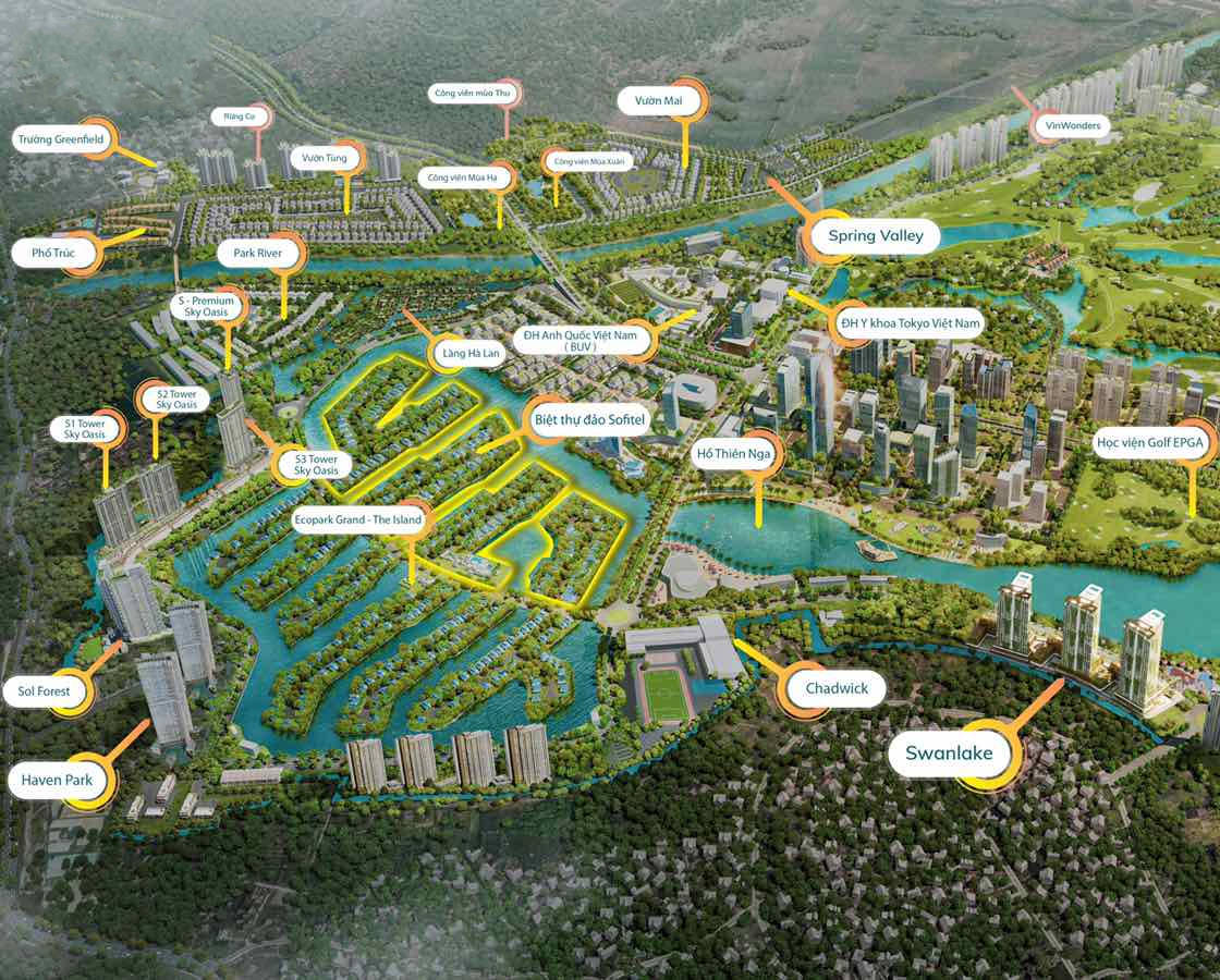 Vị trí Biệt thự đảo lớn Ecopark