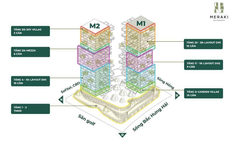 Mặt bằng chung cư Meraki Residence Ecopark