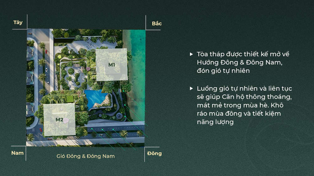 Thiết kế hướng nắng, hướng gió tối ưu tại Meraki Ecopark