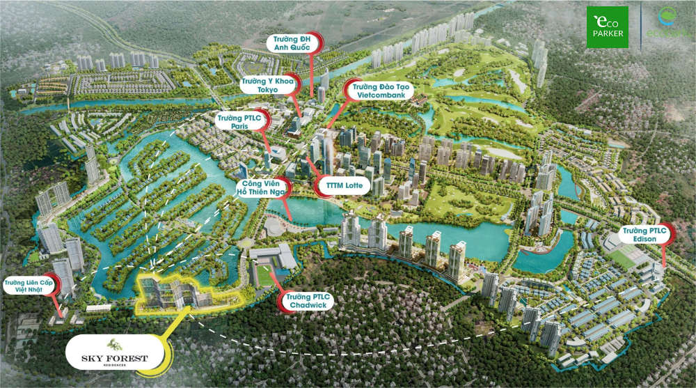 Vị trí chung cư Sky Forest Ecopark