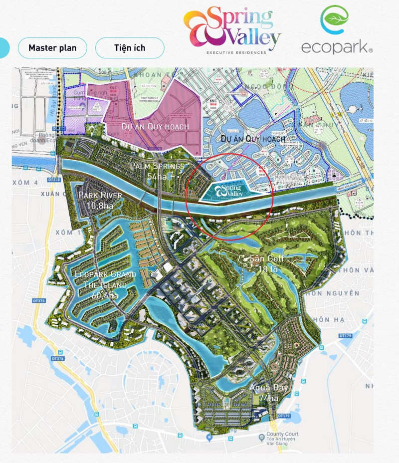 Vị trí khu biệt thự nhà phố 1C Spring Valley Ecopark
