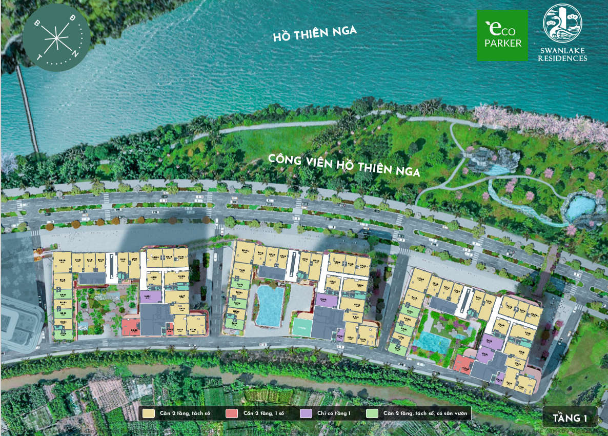 Shophouse khối đế Swanlake Onsen Ecopark - Mặt bằng Tầng 1