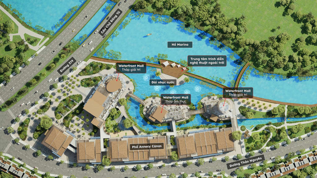 Mặt bằng trung tâm thương mại mặt nước The Island Mall Ecopark