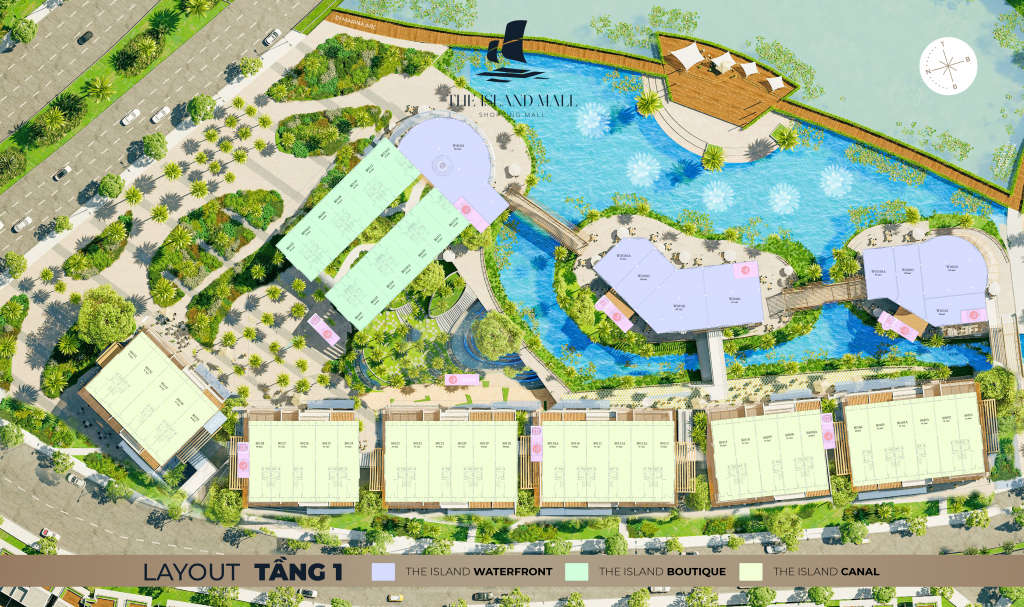 Mặt bằng trung tâm thương mại mặt nước The Island Mall Ecopark