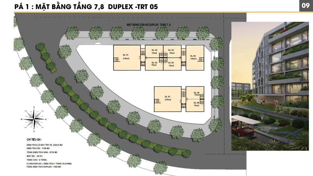 Chung cư trung tầng Thuỷ Tiên Ecopark - Mặt bằng căn hộ duplex