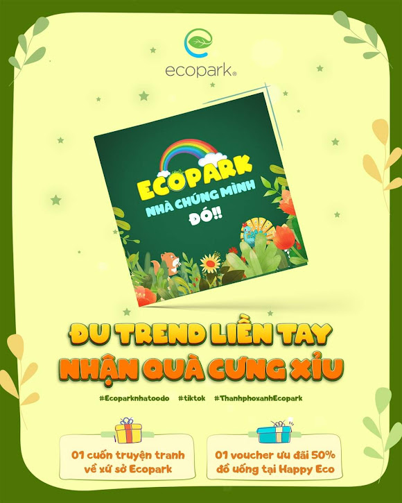 Đu trend Ecopark nhà tớ ở đó nhận quà