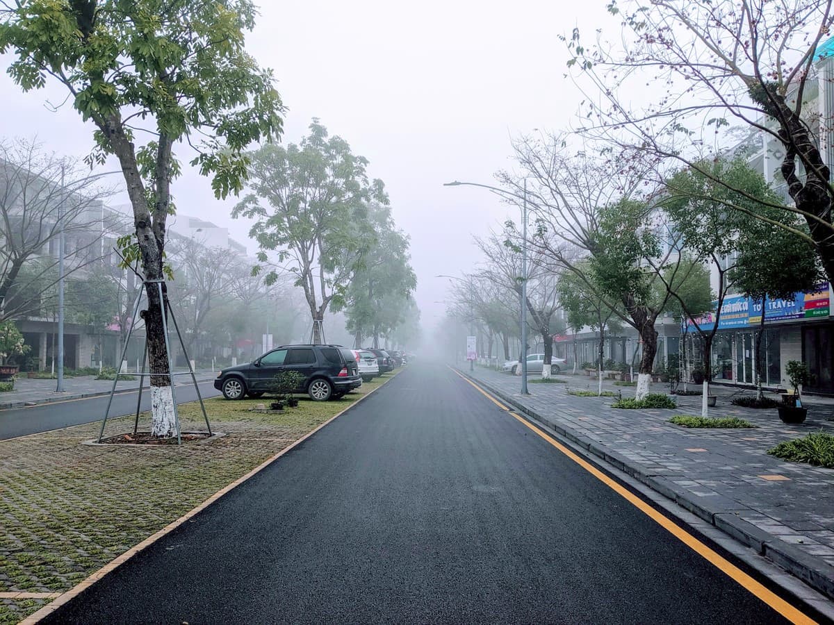 Ecopark trong sương mù