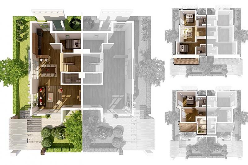 Mặt bằng biệt thự song lập Vườn Mai Ecopark